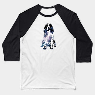 Springer Spaniel Dog Minimal Stencil Art Baseball T-Shirt